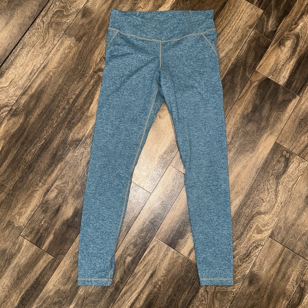 Under Armour Women's Fitted Heathered Blue Heat Gear Leggings Size MD‎